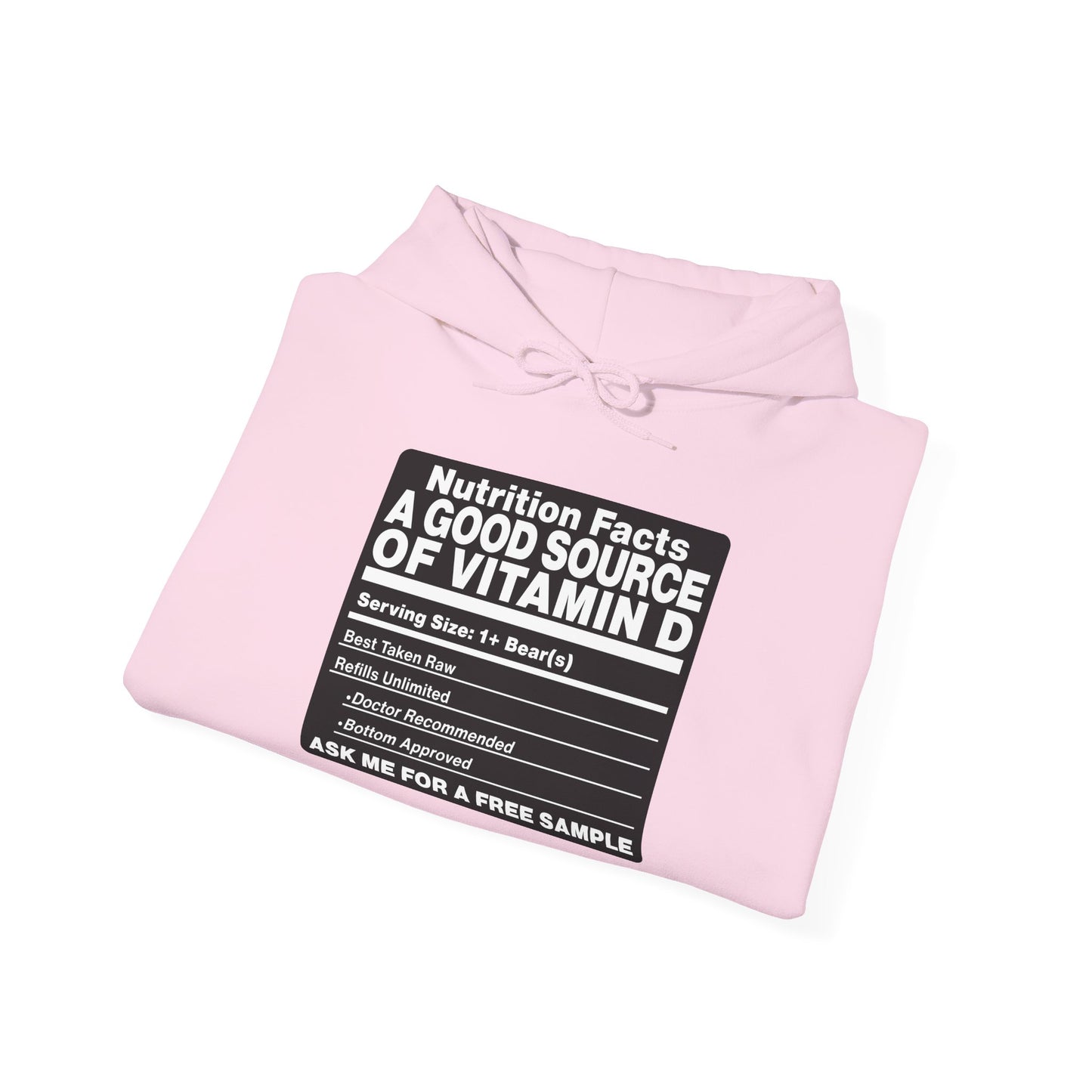 Vitamin D Nutrition Facts Hoodie — Funny Sunlight Health Graphic Sweatshirt