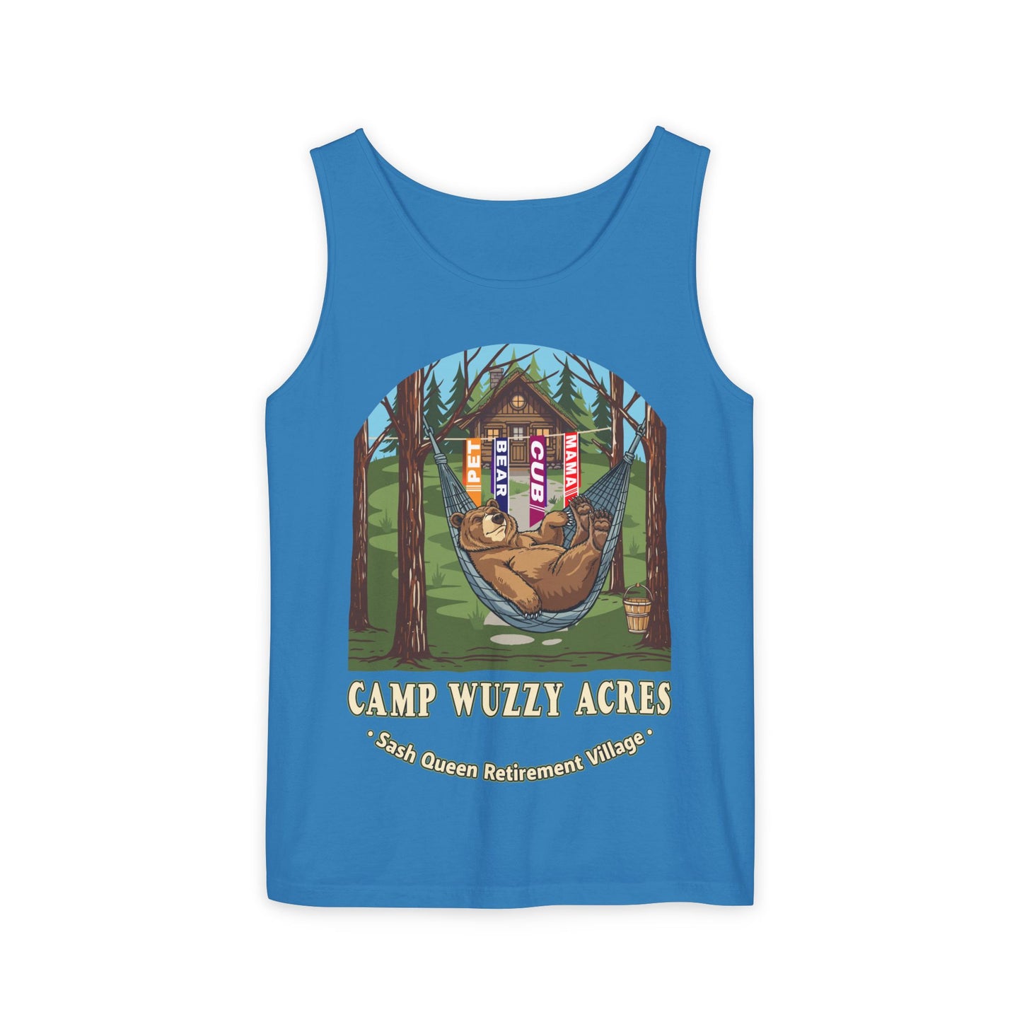 Campy Wuzzy Acres: Sash Queen Retirement Village Tank Top – NAB 2026 Fundraiser Shirt