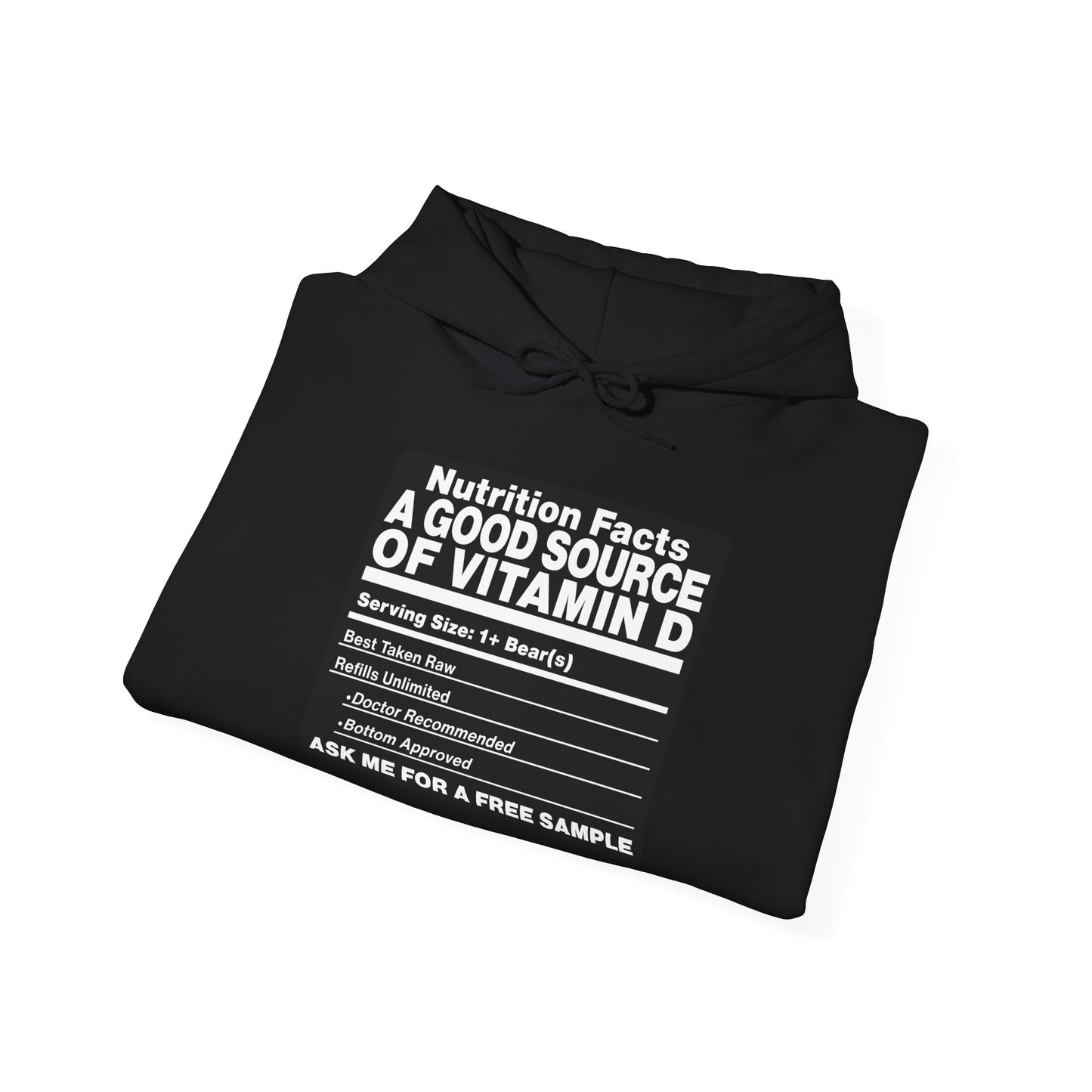 Vitamin D Nutrition Facts Hoodie — Funny Sunlight Health Graphic Sweatshirt