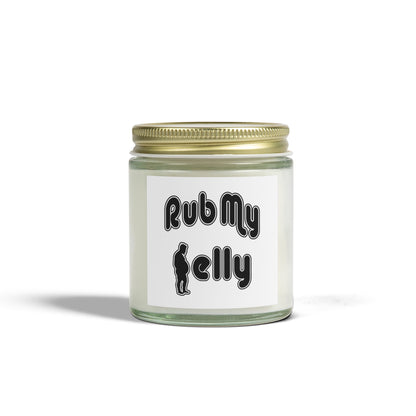 Rub My Belly | Scented Candles, Coconut Apricot Wax (4oz, 9oz)