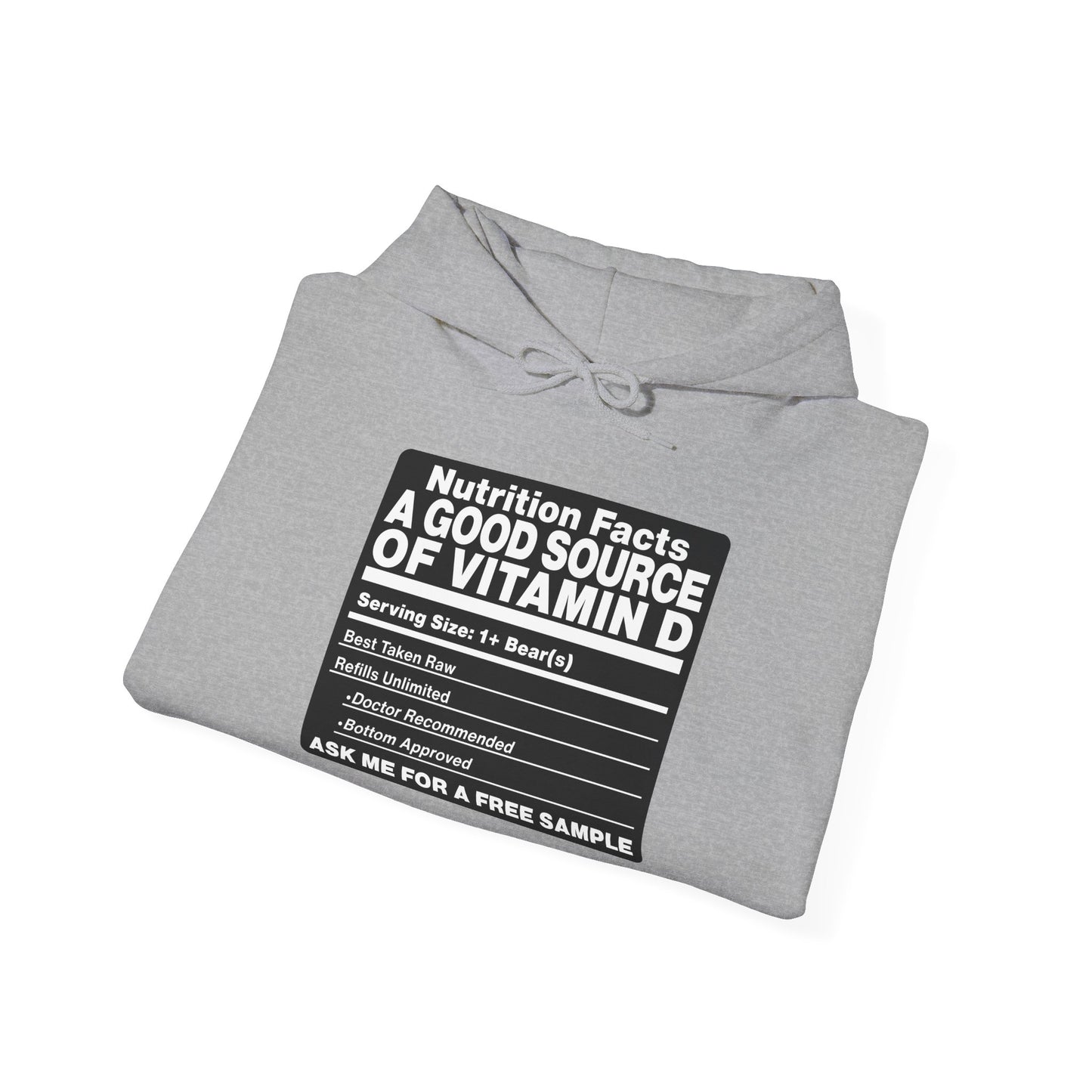 Vitamin D Nutrition Facts Hoodie — Funny Sunlight Health Graphic Sweatshirt