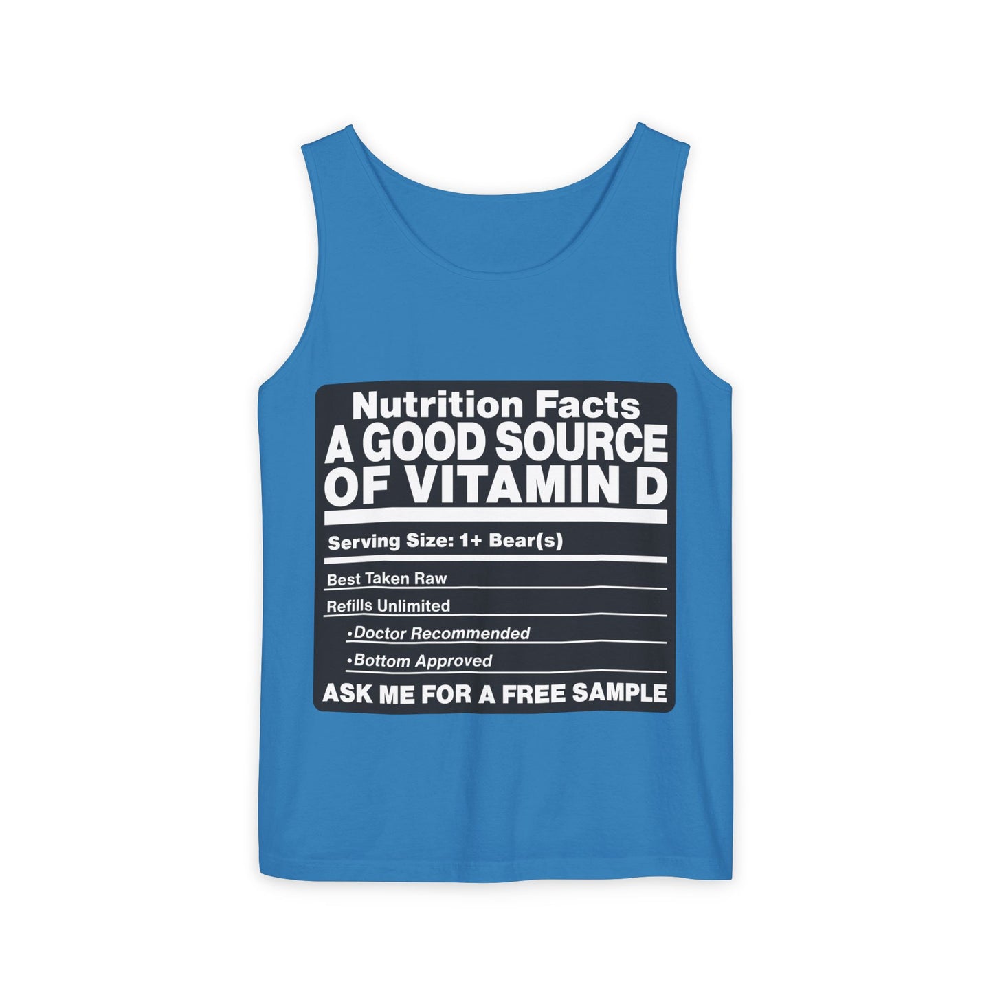 Vitamin D Nutrition Facts Tank Top — Funny Bear-Themed Sunlight Shirt