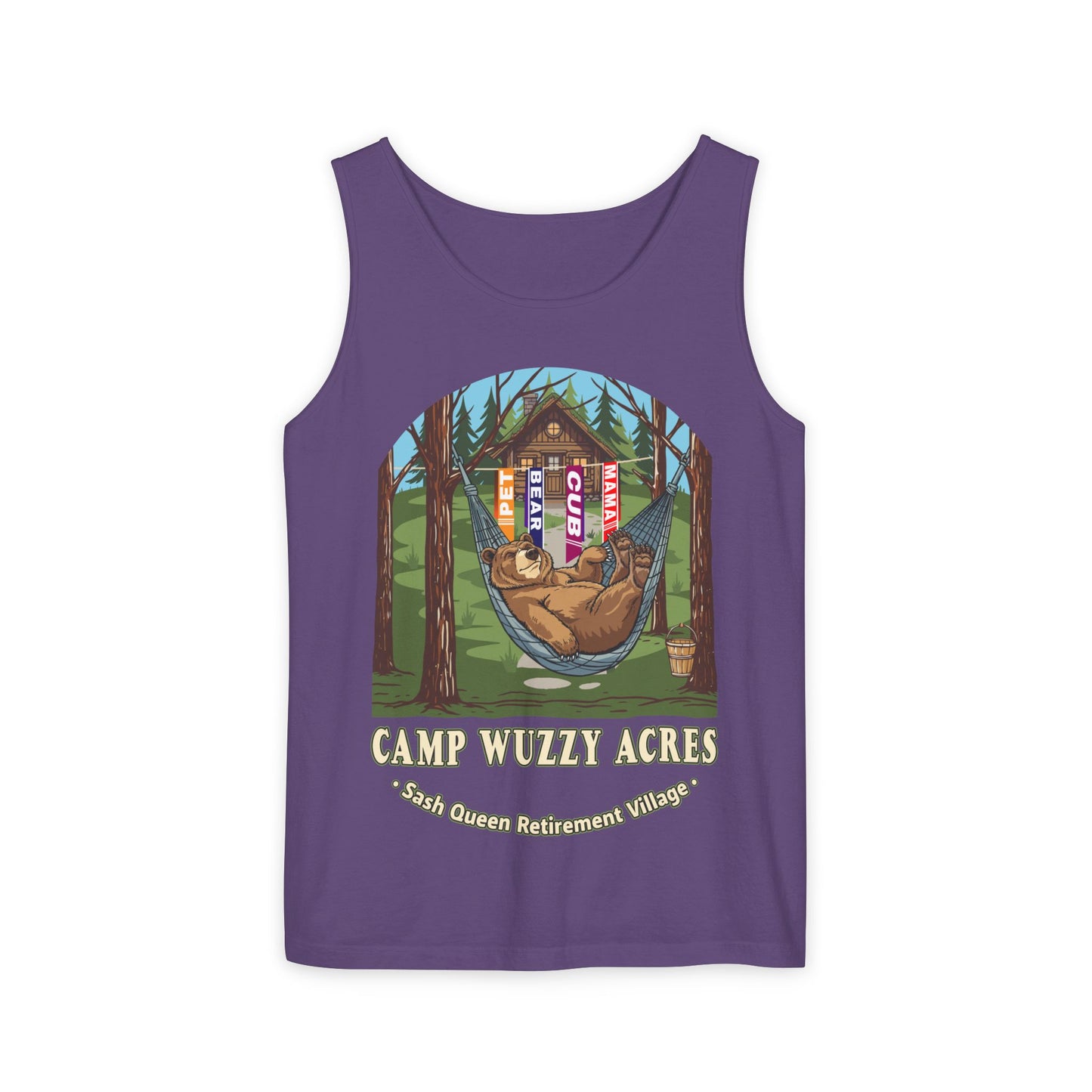 Campy Wuzzy Acres: Sash Queen Retirement Village Tank Top – NAB 2026 Fundraiser Shirt