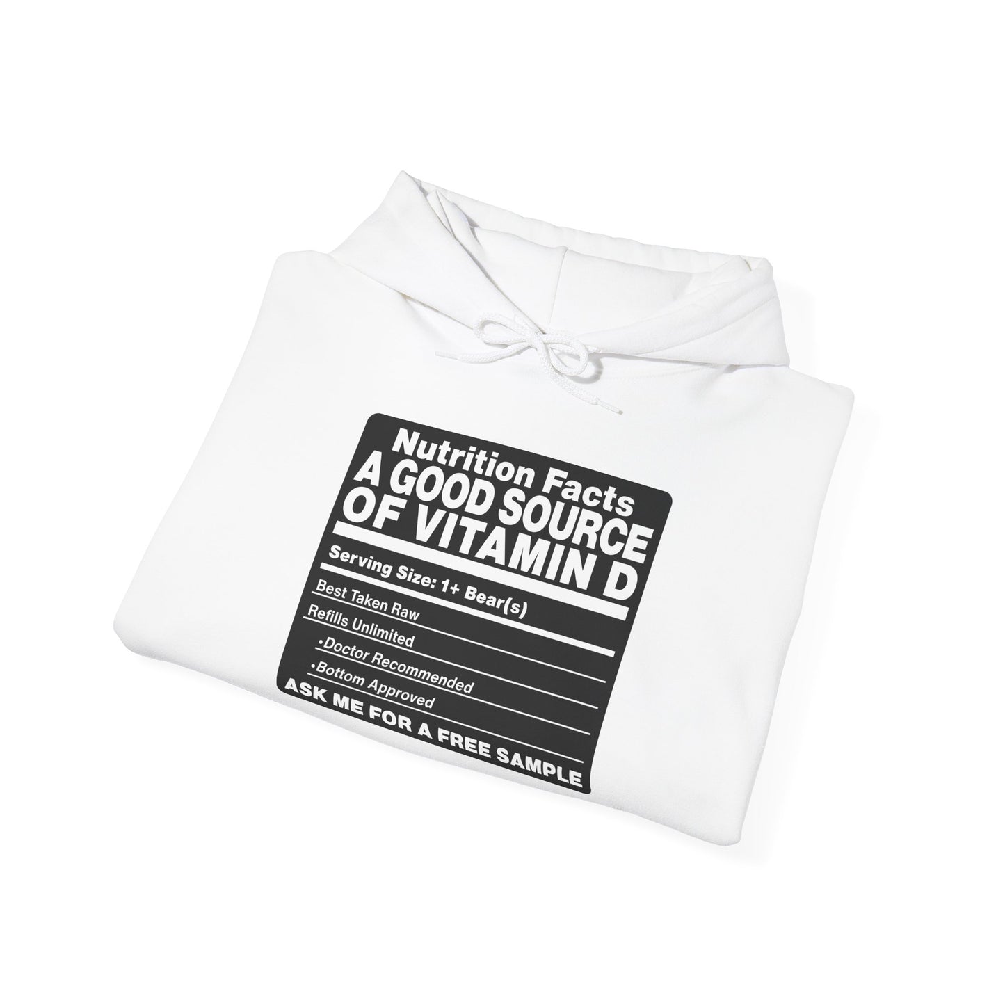 Vitamin D Nutrition Facts Hoodie — Funny Sunlight Health Graphic Sweatshirt