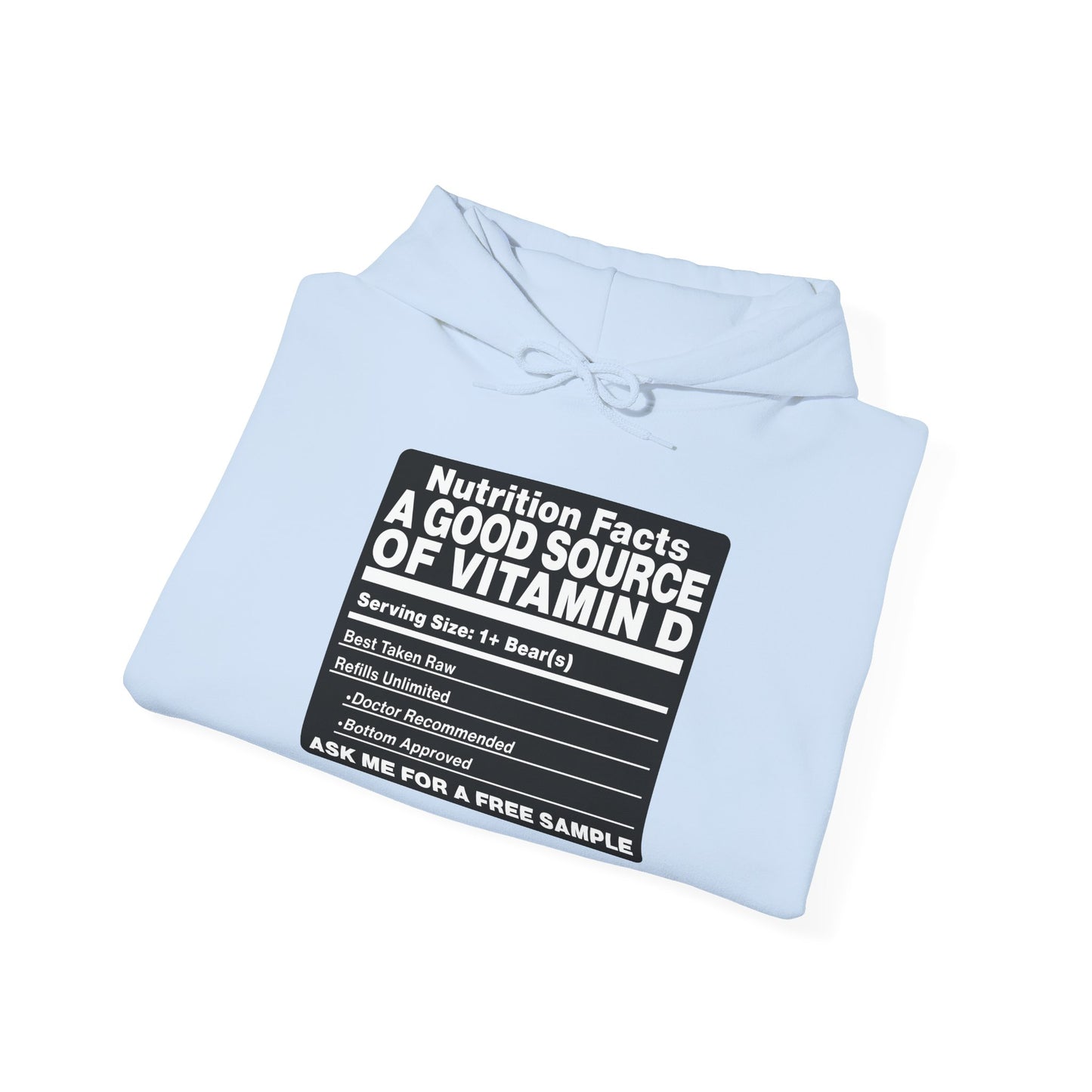 Vitamin D Nutrition Facts Hoodie — Funny Sunlight Health Graphic Sweatshirt