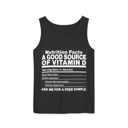 Vitamin D Nutrition Facts Tank Top — Funny Bear-Themed Sunlight Shirt