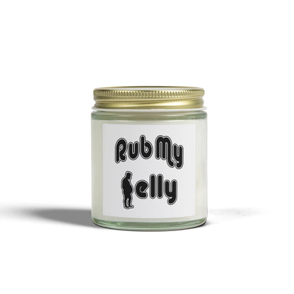 Rub My Belly | Scented Candles, Coconut Apricot Wax (4oz, 9oz)